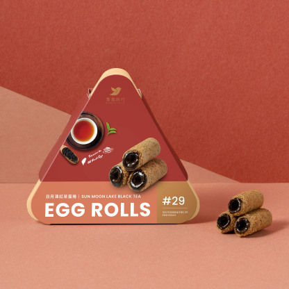 Sun Moon Lake Black Tea Filled Mini Egg Roll share box 21pcs packaging.