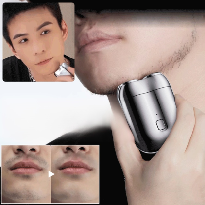 【MINI 듀얼 헤드 전기 면도기】작지만 강력한 성능, 고속 브러시리스 모터로 3초 만에 신속한 면도