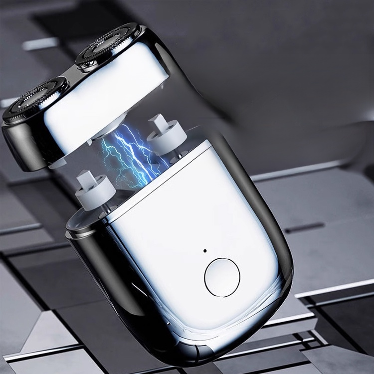 【MINI 듀얼 헤드 전기 면도기】작지만 강력한 성능, 고속 브러시리스 모터로 3초 만에 신속한 면도