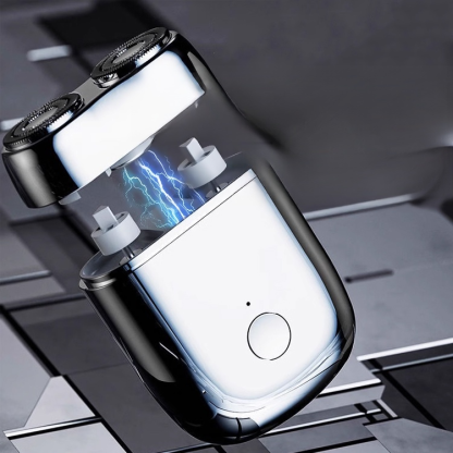 【MINI 듀얼 헤드 전기 면도기】작지만 강력한 성능, 고속 브러시리스 모터로 3초 만에 신속한 면도