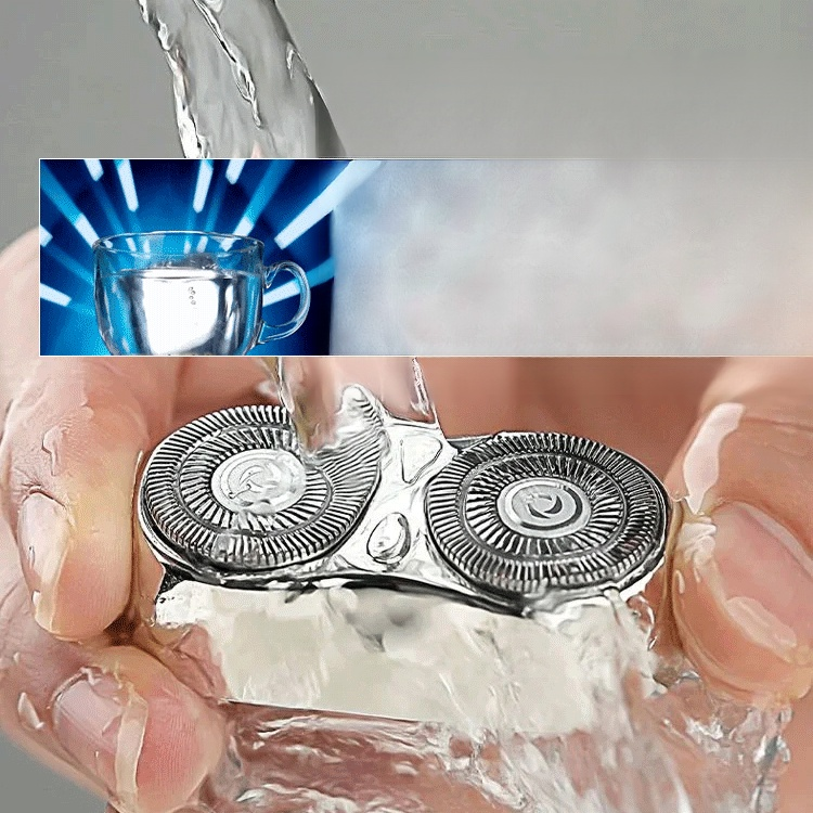 【MINI 듀얼 헤드 전기 면도기】작지만 강력한 성능, 고속 브러시리스 모터로 3초 만에 신속한 면도