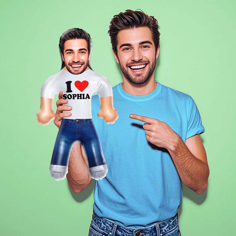 Personalized I Heart You Blow Up Dolls Custom Funny Inflatable Doll Gift for Her