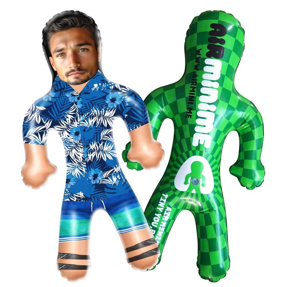 Personalized Blow Up Dolls Hawaiian Shirt Mountains Funny Inflatable Man Printed Face for Party Favors