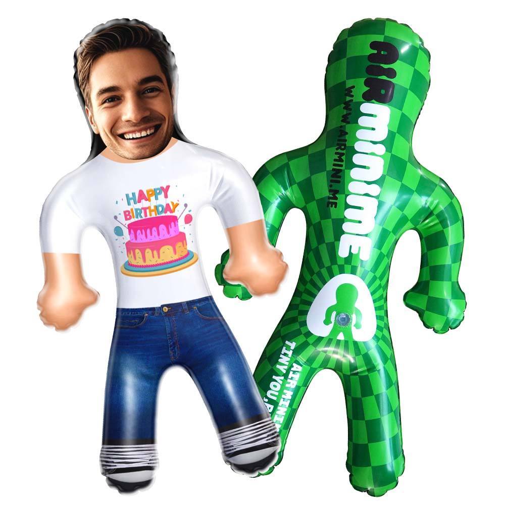 Happy Birthday Custom Air Minime Blow Up Dolls With Birthday Cake Funny Inflatable Birthday Gift For Him/Her