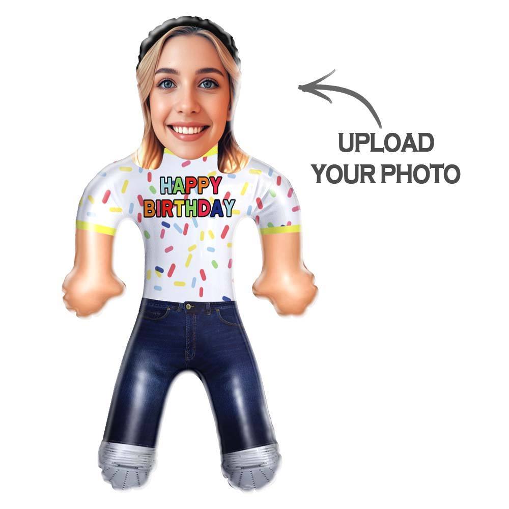 Custom Happy Birthday Air Minime Blow Up Dolls With Face Funny Inflatable Birthday Gift For Him/Her