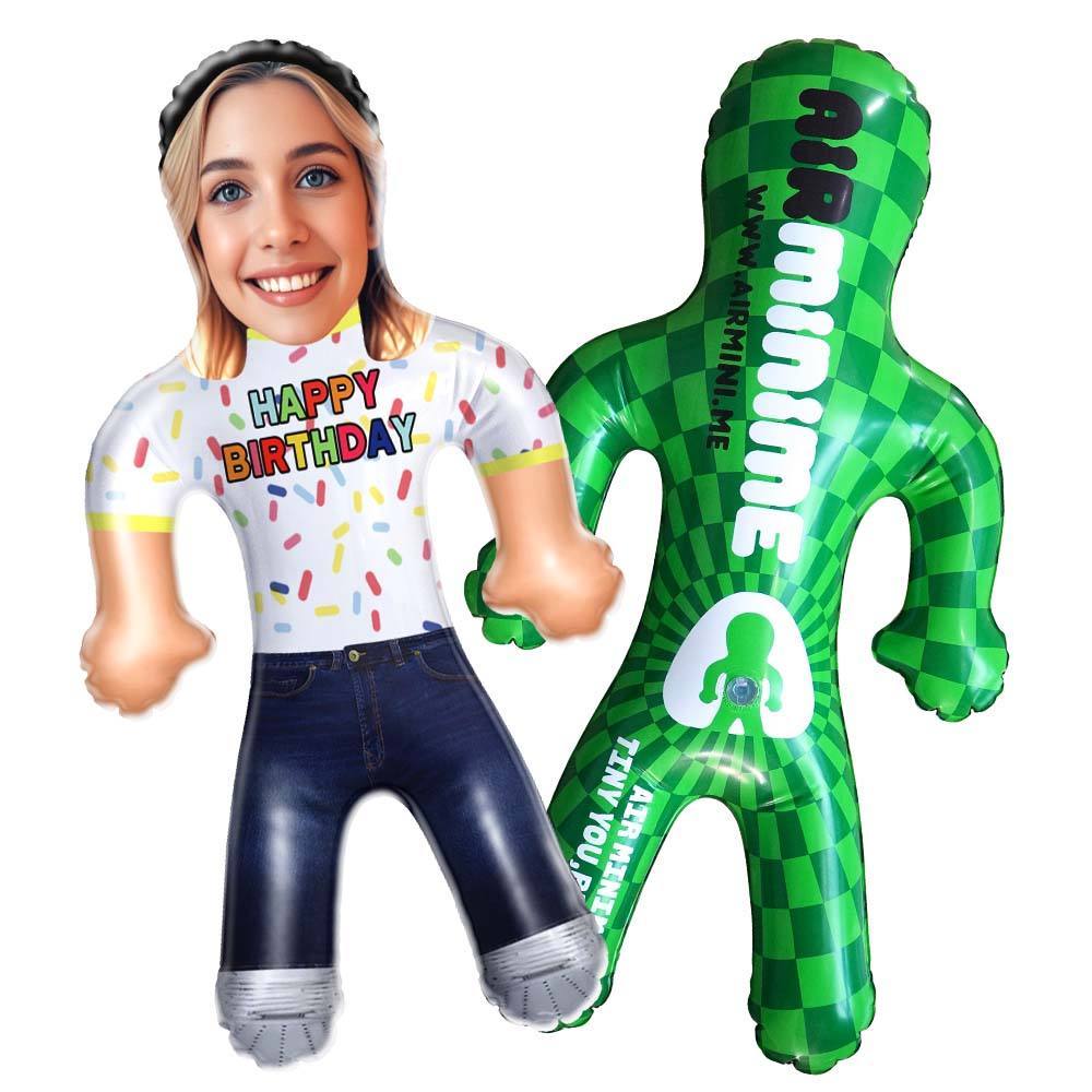 Custom Happy Birthday Air Minime Blow Up Dolls With Face Funny Inflatable Birthday Gift For Him/Her