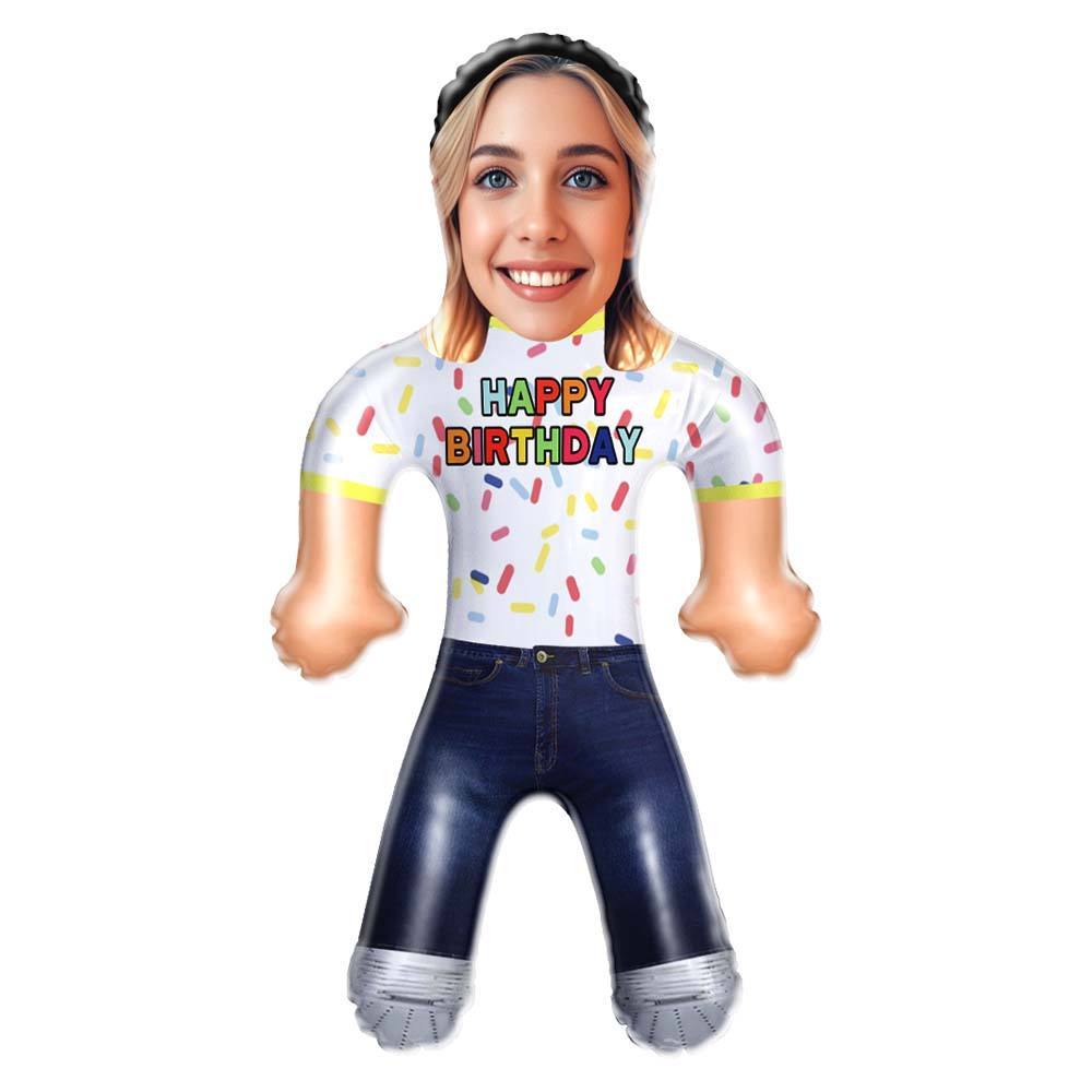 Custom Happy Birthday Air Minime Blow Up Dolls With Face Funny Inflatable Birthday Gift For Him/Her