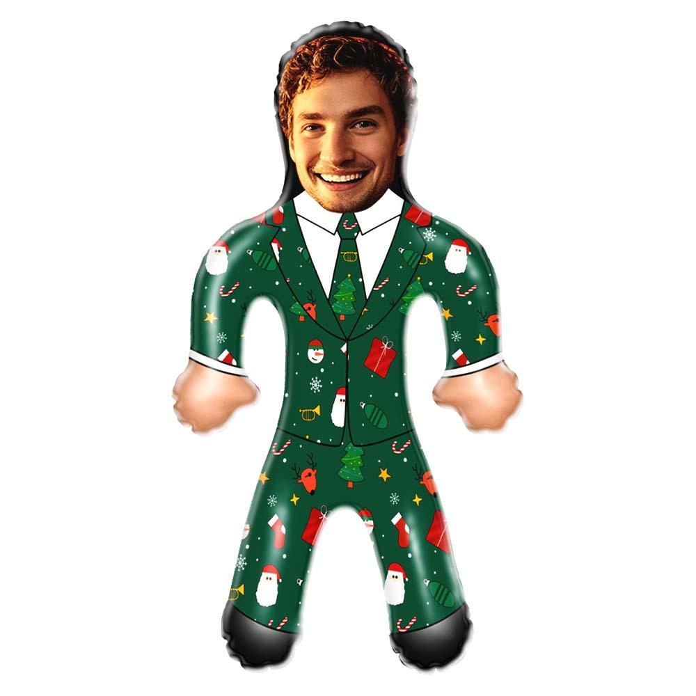Custom Blow Up Doll Custom Face Christmas Air Minime Doll Funny Inflatable Doll - Green Christmas Suit