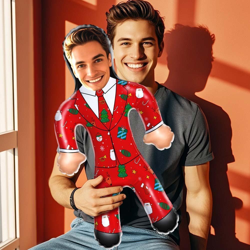 Custom Air Minime Doll Face Blow Up Doll  Red Christmas Suit Custom Funny Inflatable Doll Christmas Gift