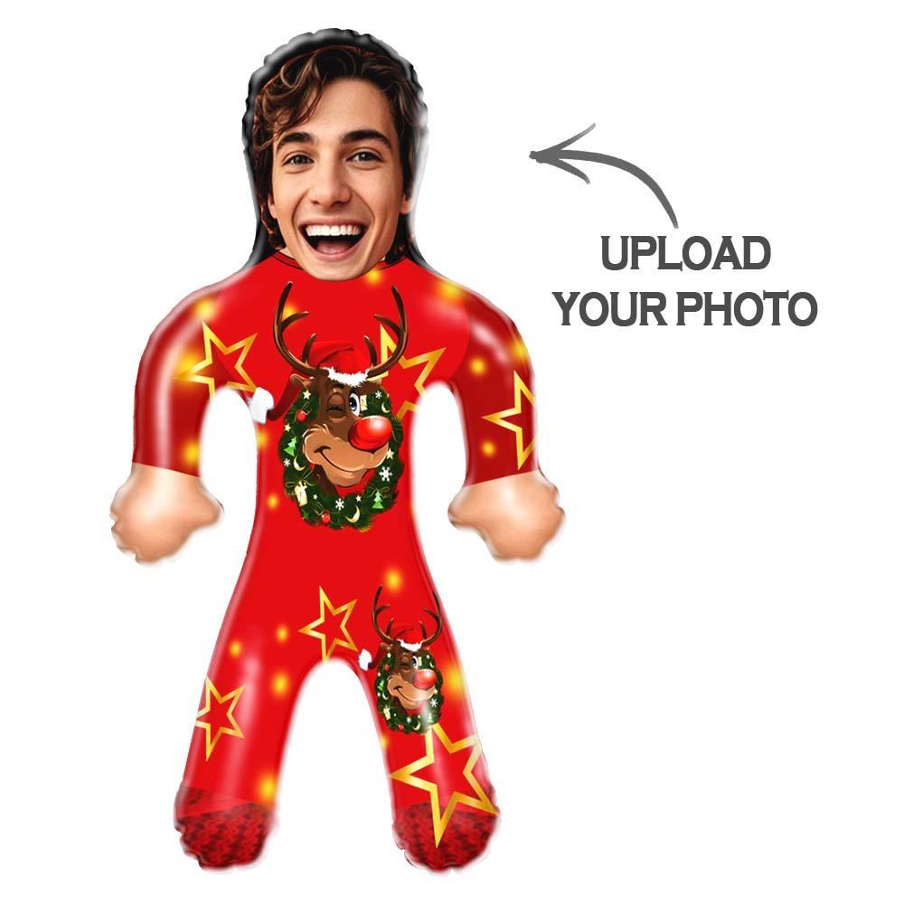 Custom Blow Up Doll Inflatable Christmas Doll Personalized Face Air Minime Doll In Elk Suit