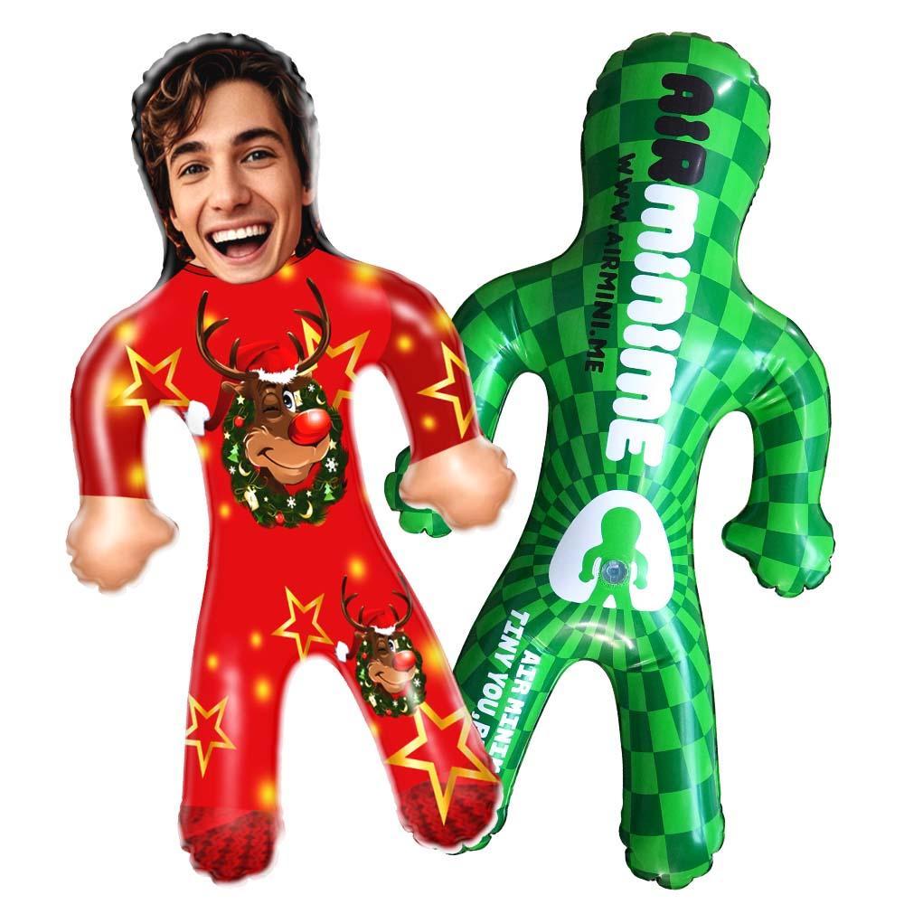 Custom Blow Up Doll Inflatable Christmas Doll Personalized Face Air Minime Doll In Elk Suit