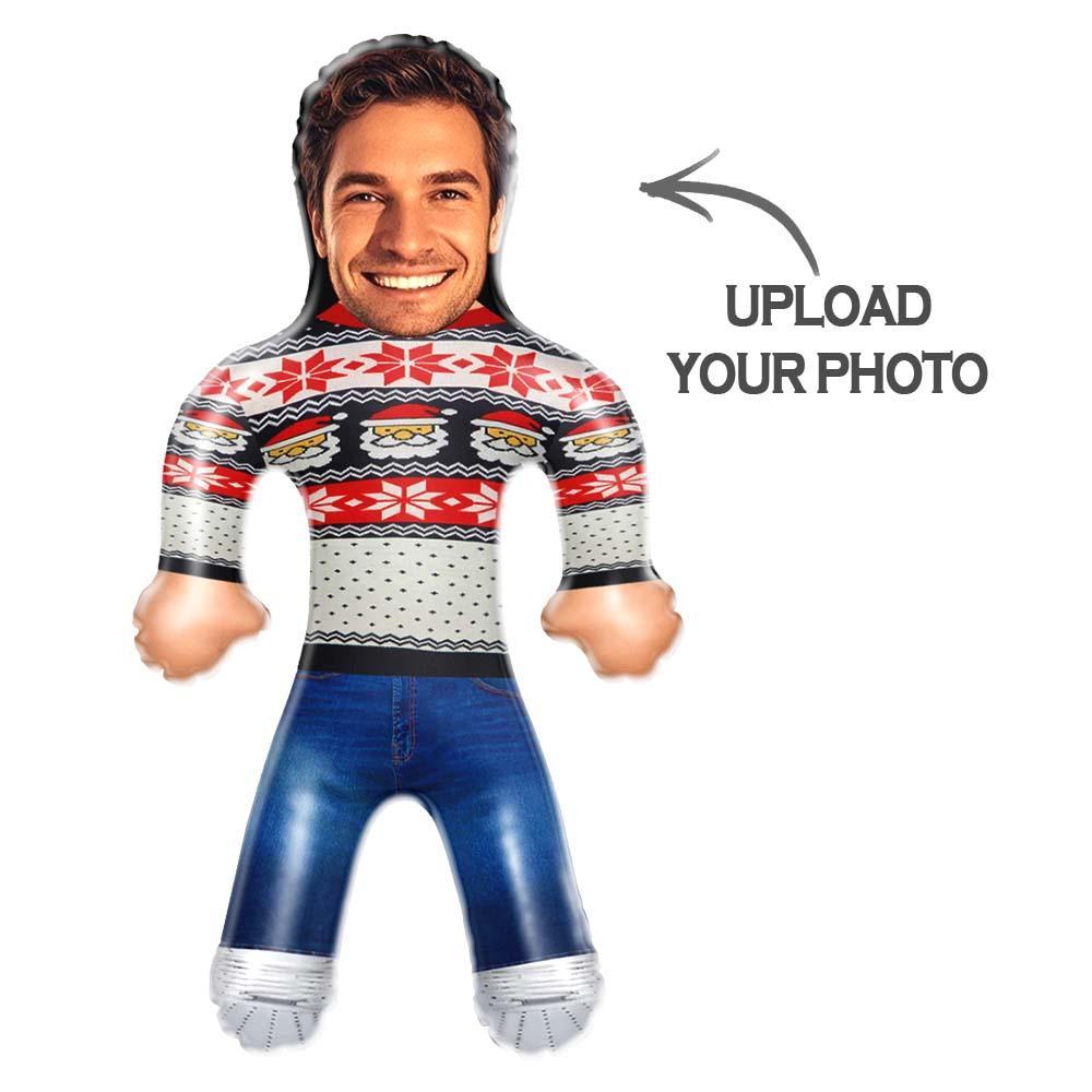 Personalized Face Air Minime Doll Custom Blow Up Doll Inflatable Christmas Doll - Christmas Sweater