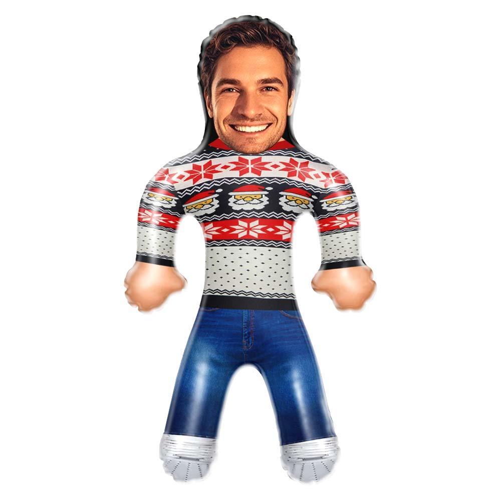 Personalized Face Air Minime Doll Custom Blow Up Doll Inflatable Christmas Doll - Christmas Sweater
