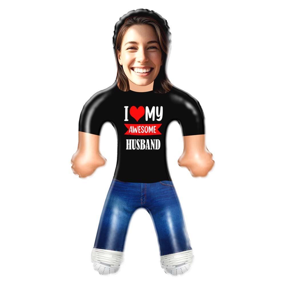 Custom Couple Blow Up Doll Face Inflatable Air Minime Gift For Couple With Text
