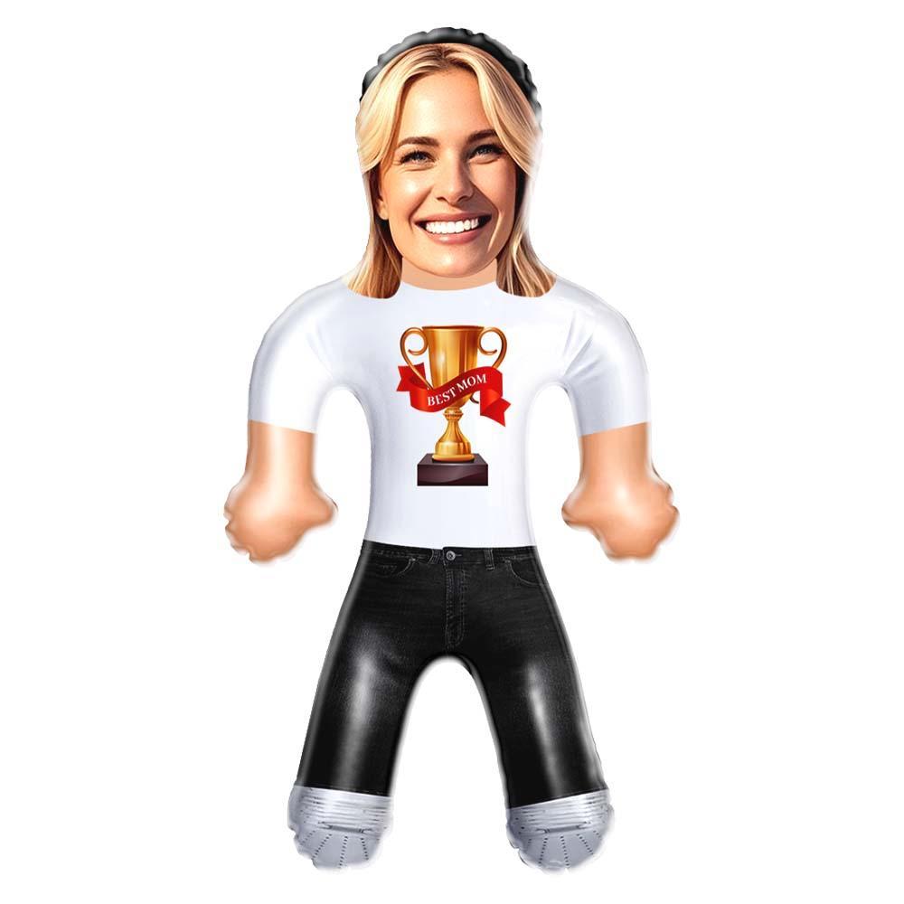 Supermom Custom Inflatable Doll – Personalized Face Gift for Her