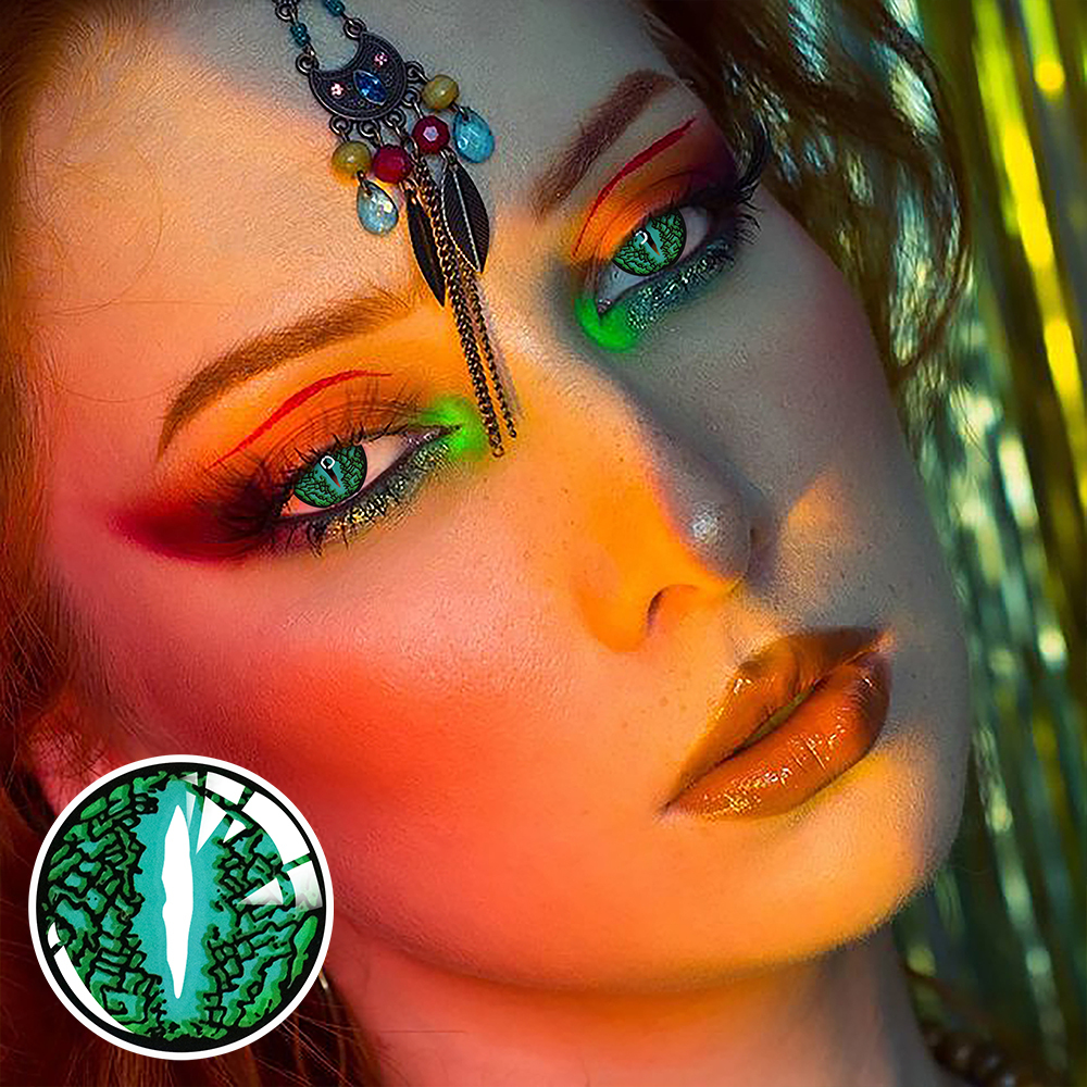 【Halloween&Cosplay】Lizard Eye Green