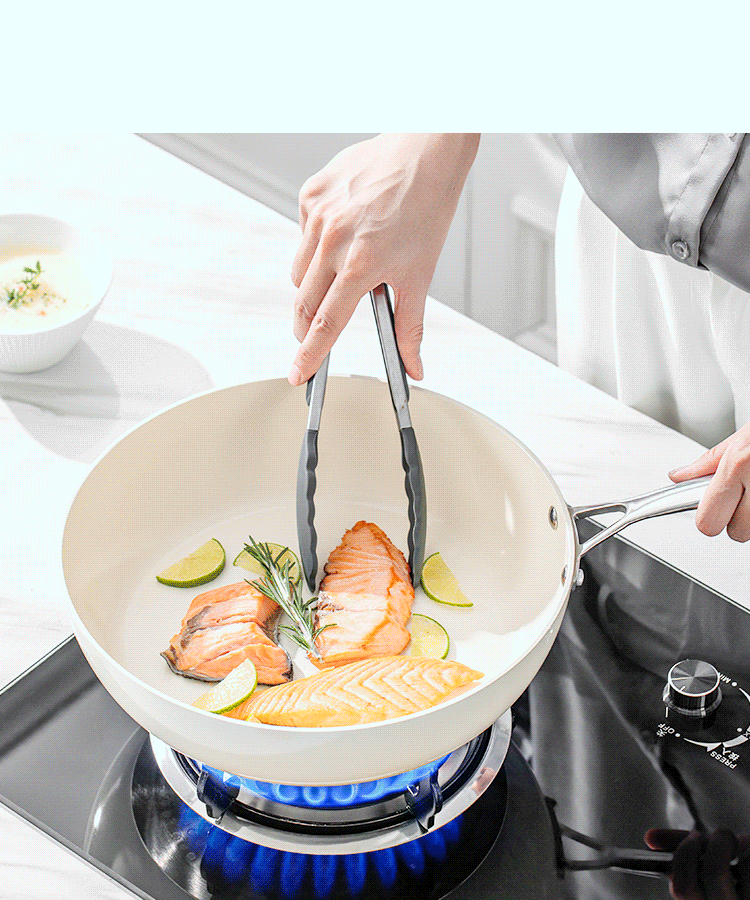 【0氟抗菌】德國陶瓷不沾鍋，牛排不濺油、薄餅不翻面，鋼絲球隨便刷