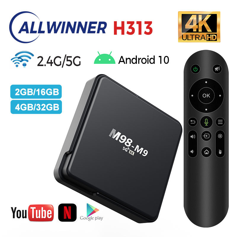 DEYSINN 4K HD TV Box M98-M9 Android 10 Quad Core 2.4G 5G Wifi Media Player 8K HD Home Set Top Box