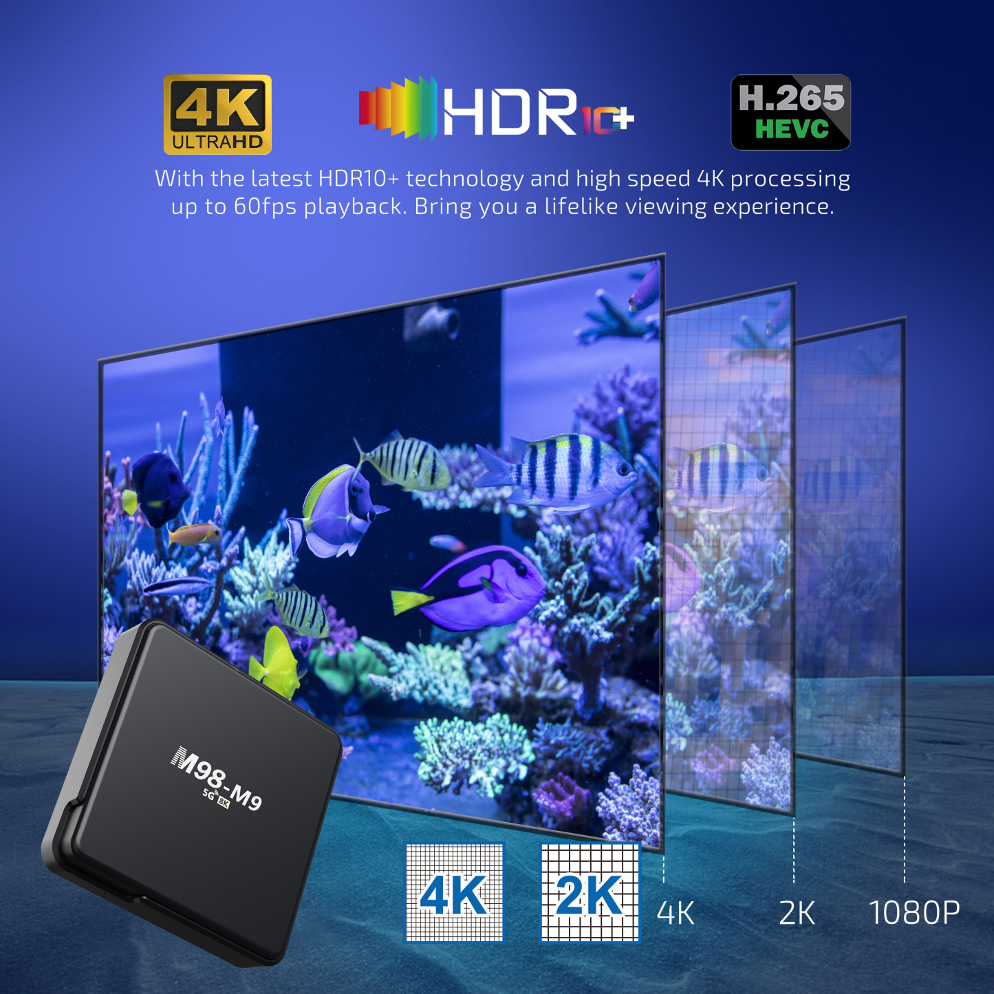 DEYSINN 4K HD TV Box M98-M9 Android 10 Quad Core 2.4G 5G Wifi Media Player 8K HD Home Set Top Box