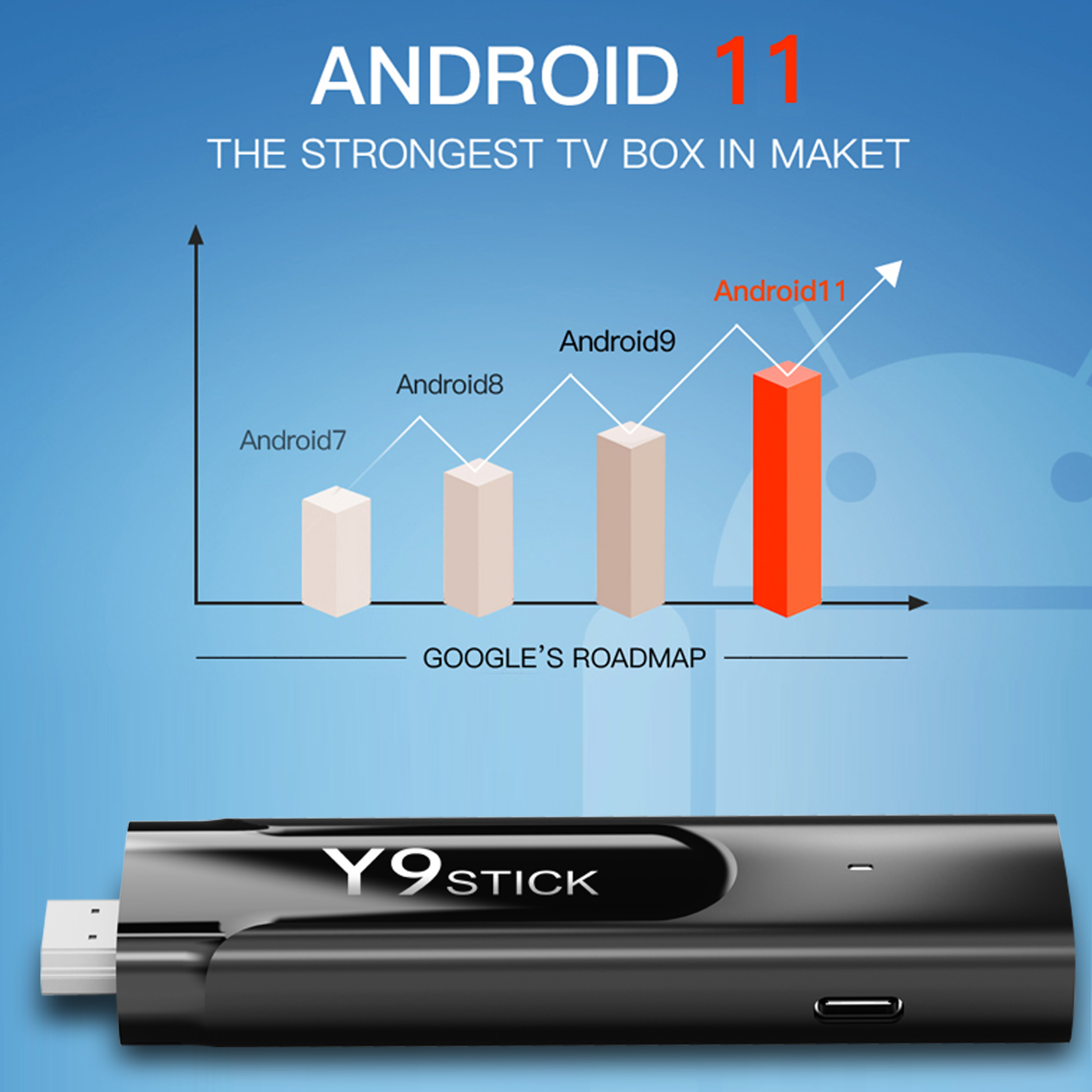 DEYSINN M98-Y9 smart Android dual Wifi TV stick 2.4G + 5g supports online upgrade 4k video TV stick