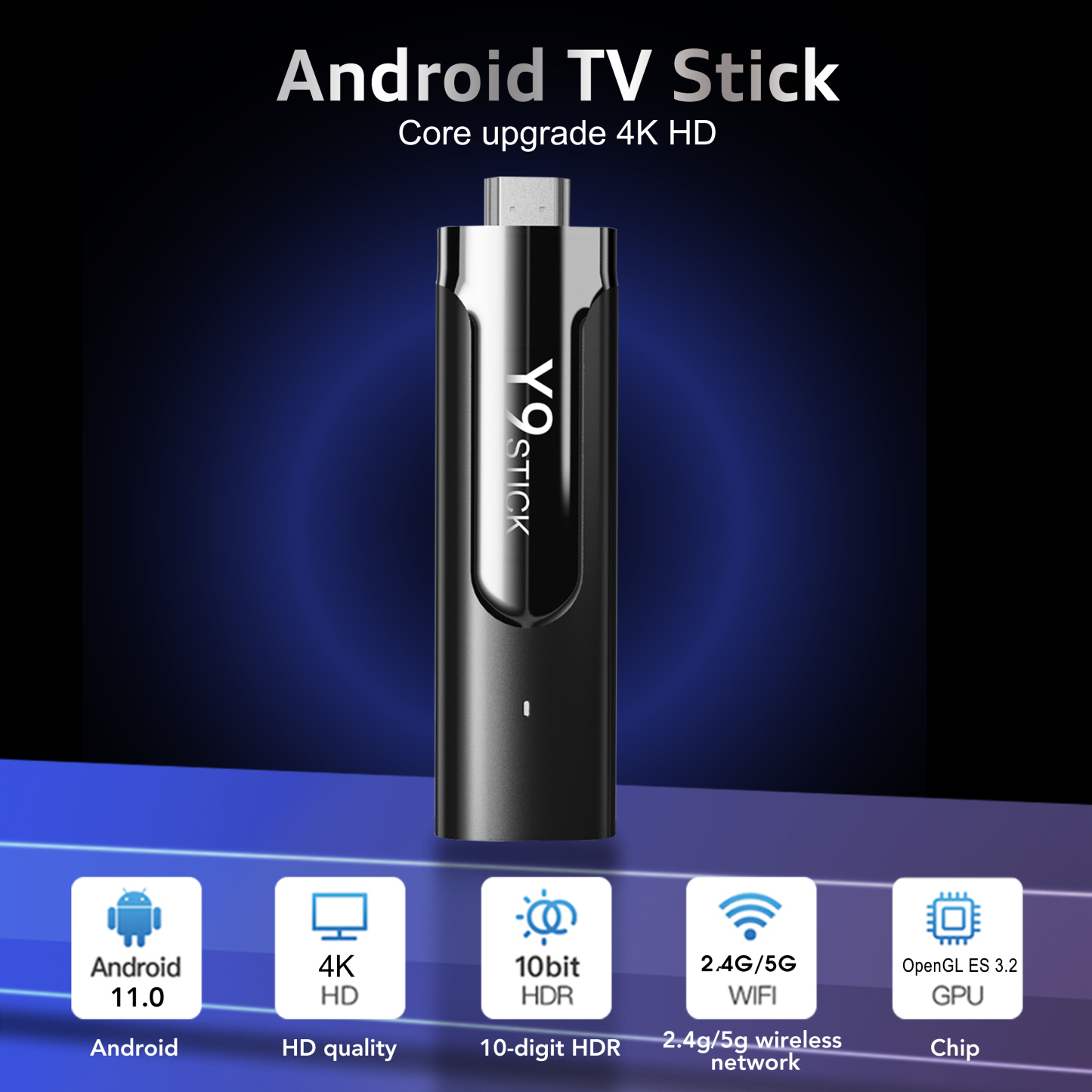 DEYSINN M98-Y9 smart Android dual Wifi TV stick 2.4G + 5g supports online upgrade 4k video TV stick