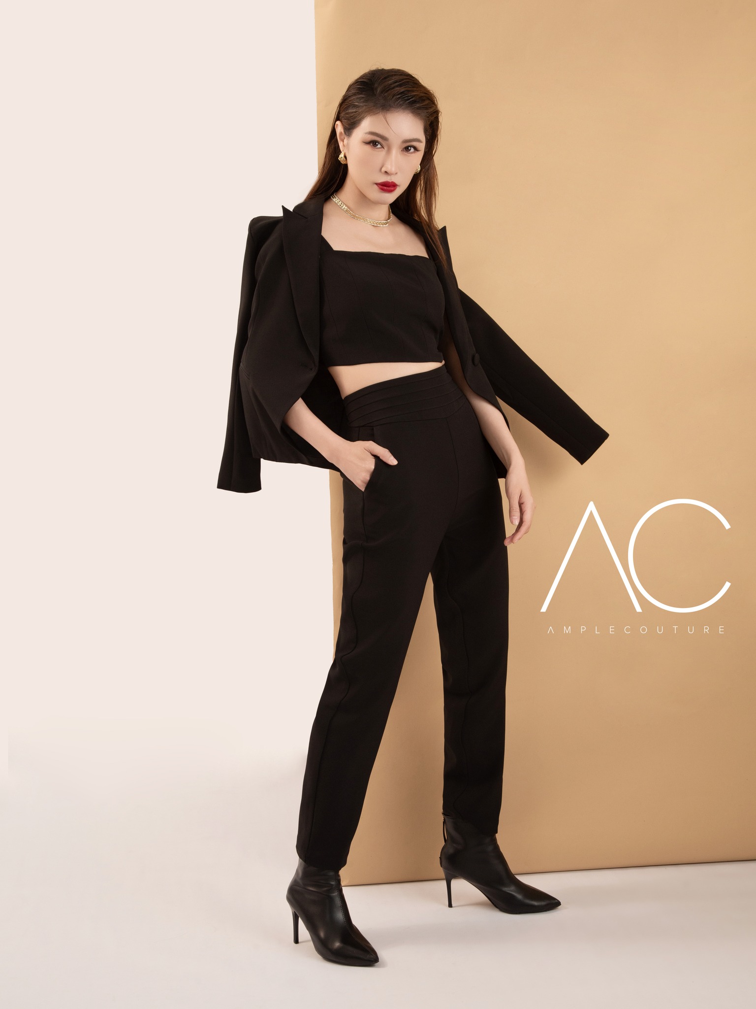 [Aspire to Inspire] High Waist Side Pocket Long Pants ACX05