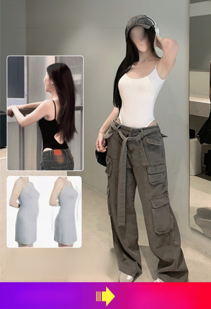 【สาวฮอตสไตล์ฝรั่ง】บอดี้สูทสายเดี่ยวเก็บพุงกระชับสัดส่วน