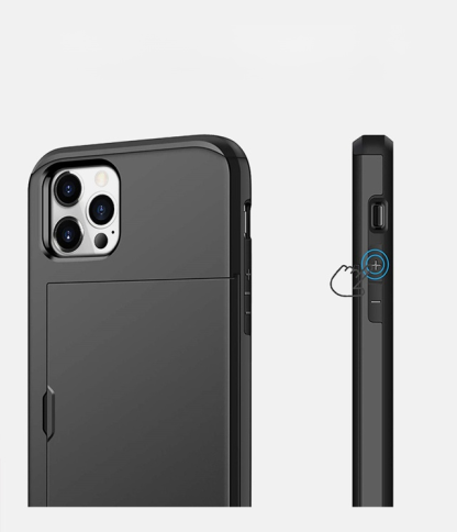 สำหรับ iPhone ใส่การ์ดเลื่อนกรณีโทรศัพท์