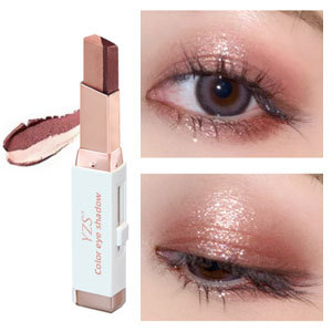 【ทาหนึ่งครั้งได้สีครบ】อายแชโดว์แบบแท่ง ไล่สีสองเฉดสี เนื้อกำมะหยี่