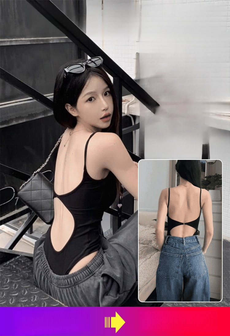 【สาวฮอตสไตล์ฝรั่ง】บอดี้สูทสายเดี่ยวเก็บพุงกระชับสัดส่วน