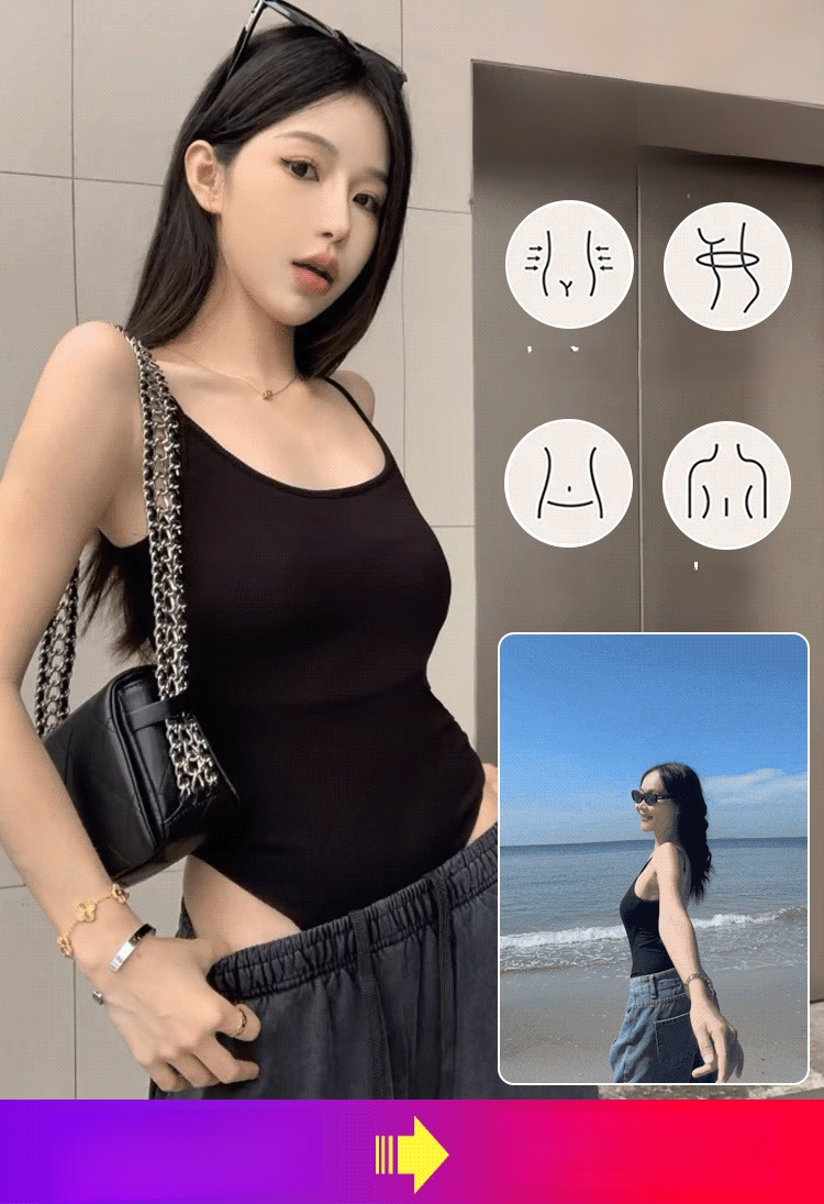 【สาวฮอตสไตล์ฝรั่ง】บอดี้สูทสายเดี่ยวเก็บพุงกระชับสัดส่วน