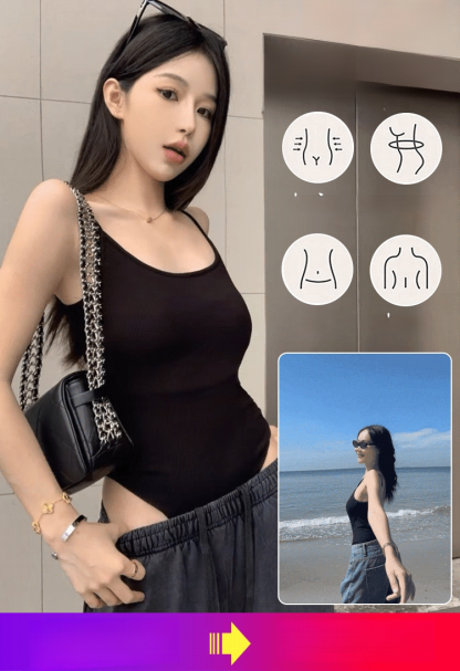 【สาวฮอตสไตล์ฝรั่ง】บอดี้สูทสายเดี่ยวเก็บพุงกระชับสัดส่วน