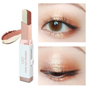 【ทาหนึ่งครั้งได้สีครบ】อายแชโดว์แบบแท่ง ไล่สีสองเฉดสี เนื้อกำมะหยี่