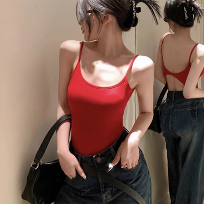 【สาวฮอตสไตล์ฝรั่ง】บอดี้สูทสายเดี่ยวเก็บพุงกระชับสัดส่วน