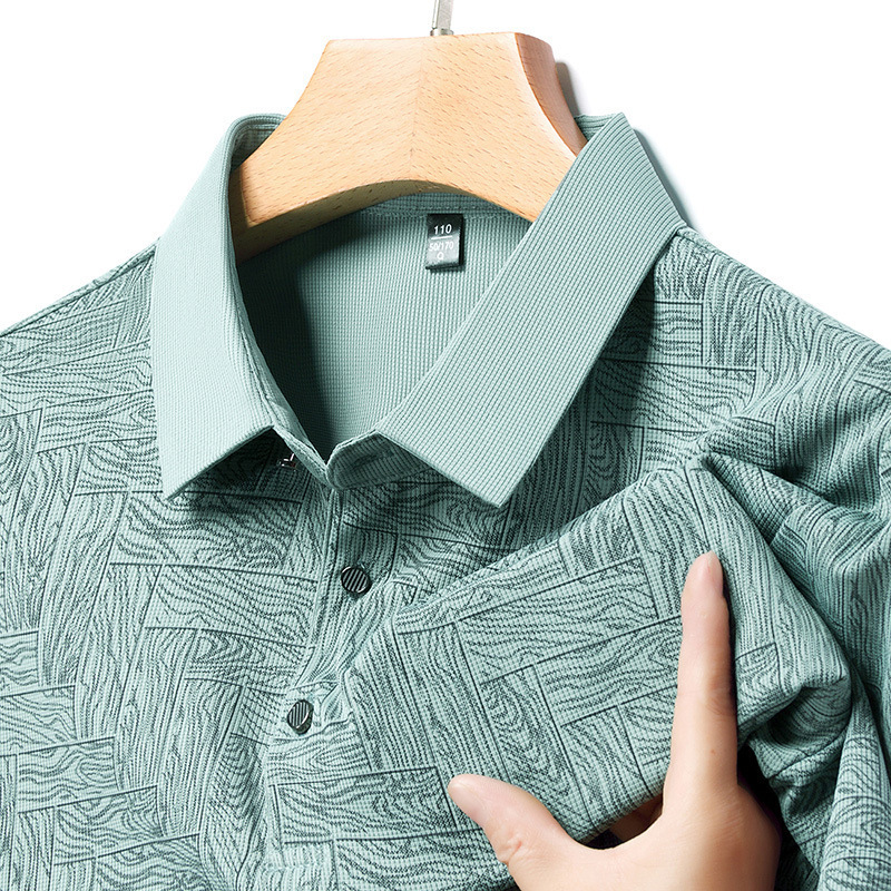 印花冰絲男半袖polo衫