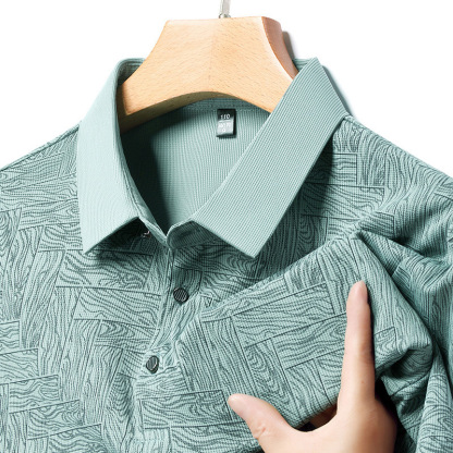 印花冰絲男半袖polo衫