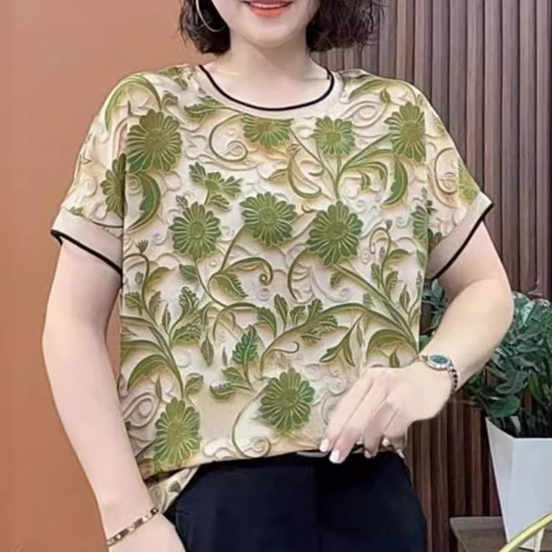 立體花朵氣質短袖上衣