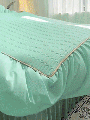 加厚乳膠涼席床裙三件套