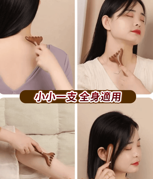 金絲檀木六爪經絡按摩梳