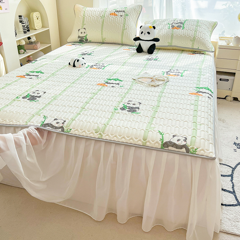 夏季爆款冰絲乳膠涼席三件套裝