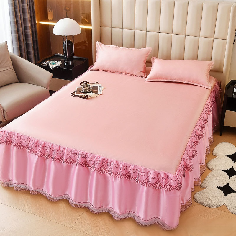 海洋冰感絲涼席床裙三件套組