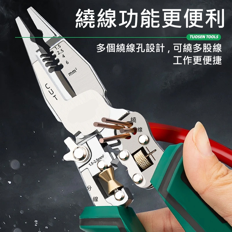 【十合一】多功能尖嘴測電剝線鉗