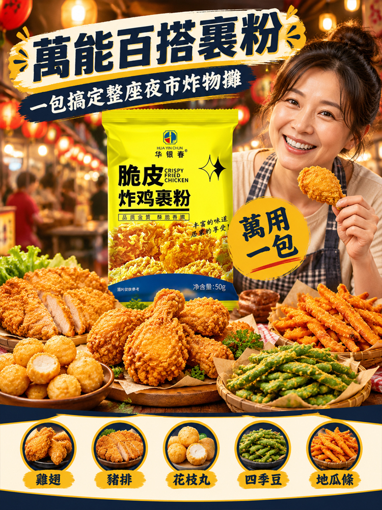 【夜市銷售第一】脆皮炸雞包粉