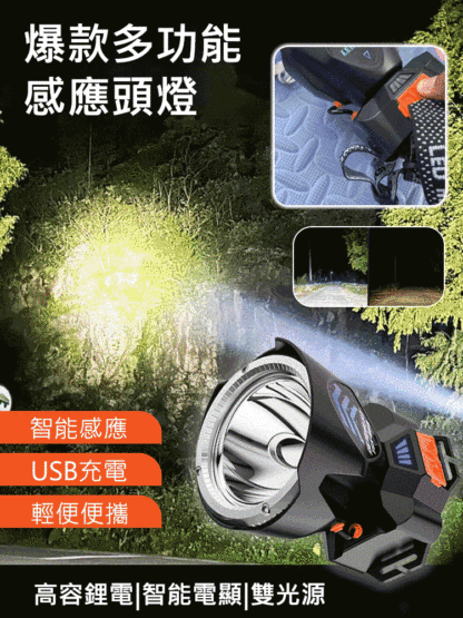【100m內無死角！ 】長續航鋰電強光頭燈
