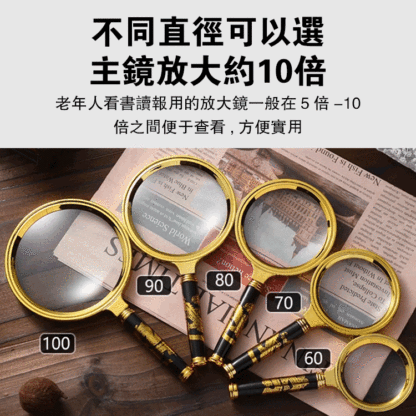 龍紋手柄10倍手持放大鏡
