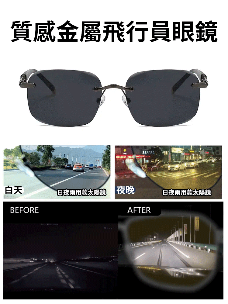 飛行員高清偏光太陽眼鏡