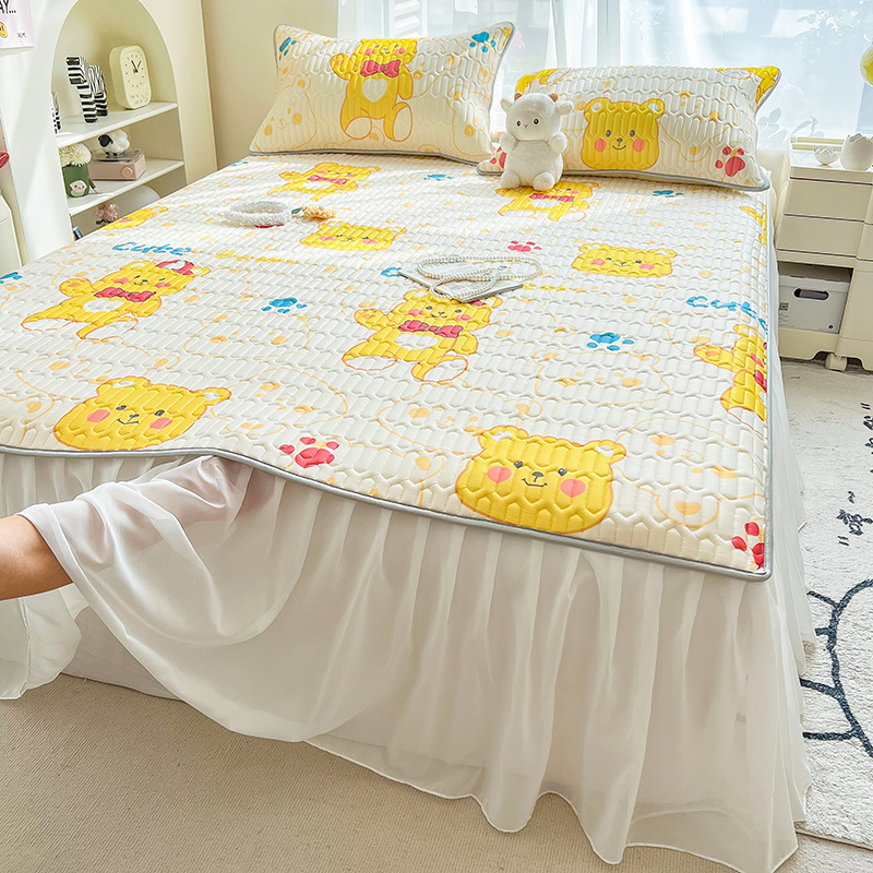 夏季爆款冰絲乳膠涼席三件套裝