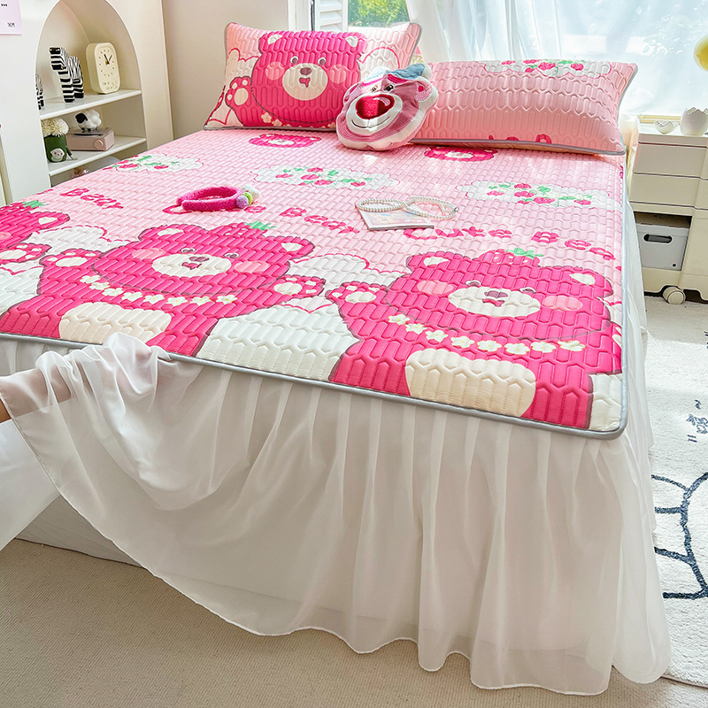 夏季爆款冰絲乳膠涼席三件套裝