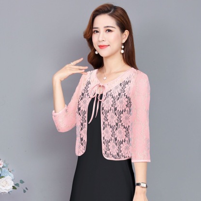 蕾絲鏤空披肩小衫