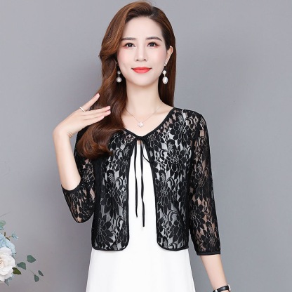蕾絲鏤空披肩小衫